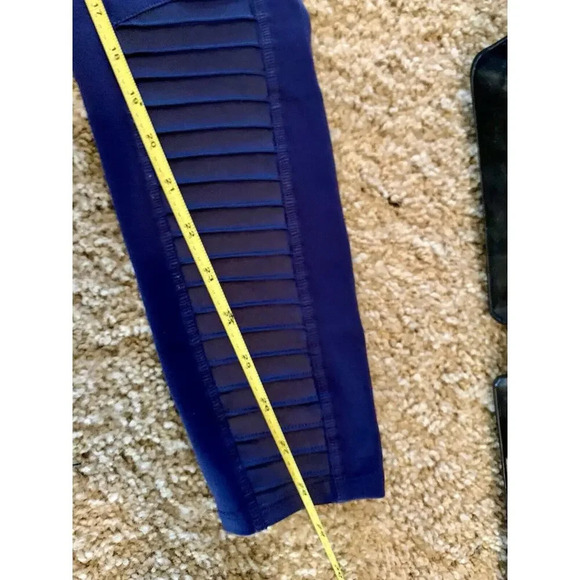 ALO Blue Navy Womens Pull On Moto Yoga Workout Full Length Leggings Size Small - Picture 4 of 9